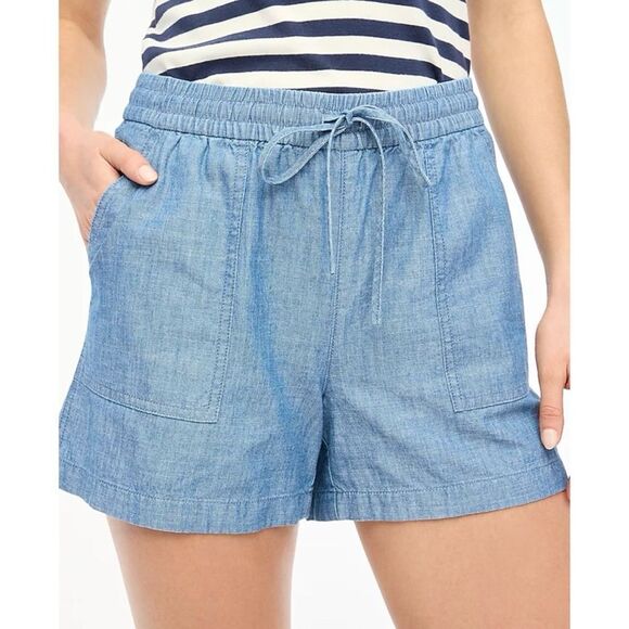 J. Crew Pants - J.Crew Factory Women's Cotton Chambray Drawstring Short NWT Size XXS